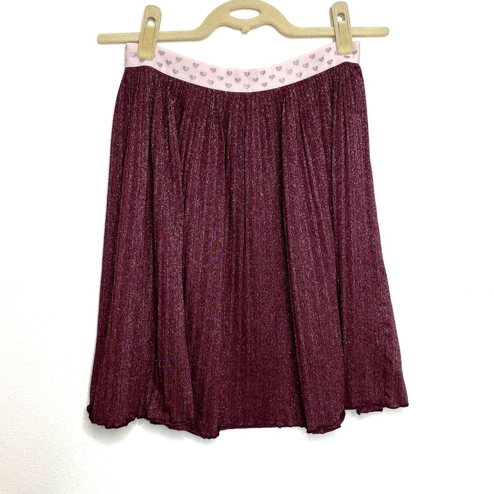 Cat & Jack Pleated Metallic Purple A-Line Mini Skirt